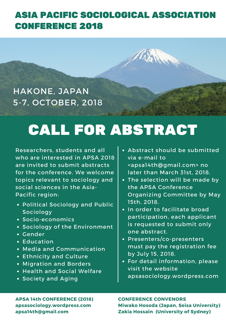 APSA 2018: Call for&nbsp;abstract